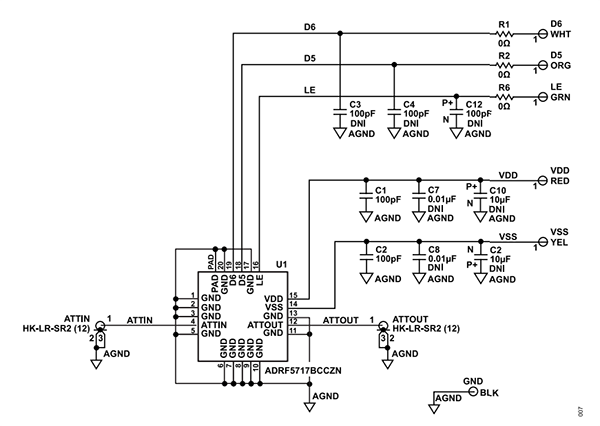 Schéma - Analog Devices Inc. Carte d'évaluation EVAL-ADRF5716